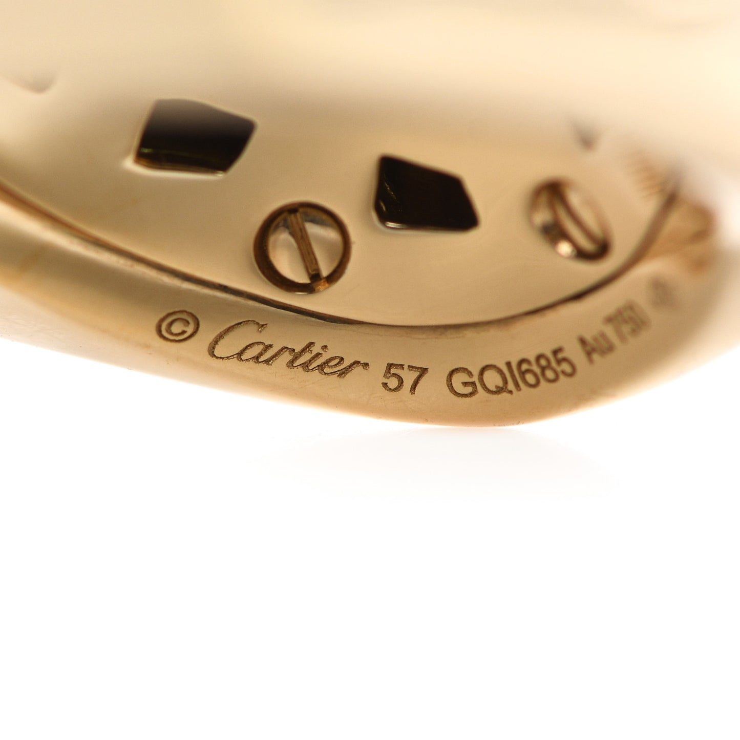 18K Yellow Gold Peridot Onyx Panthere De Cartier Ring 57 8