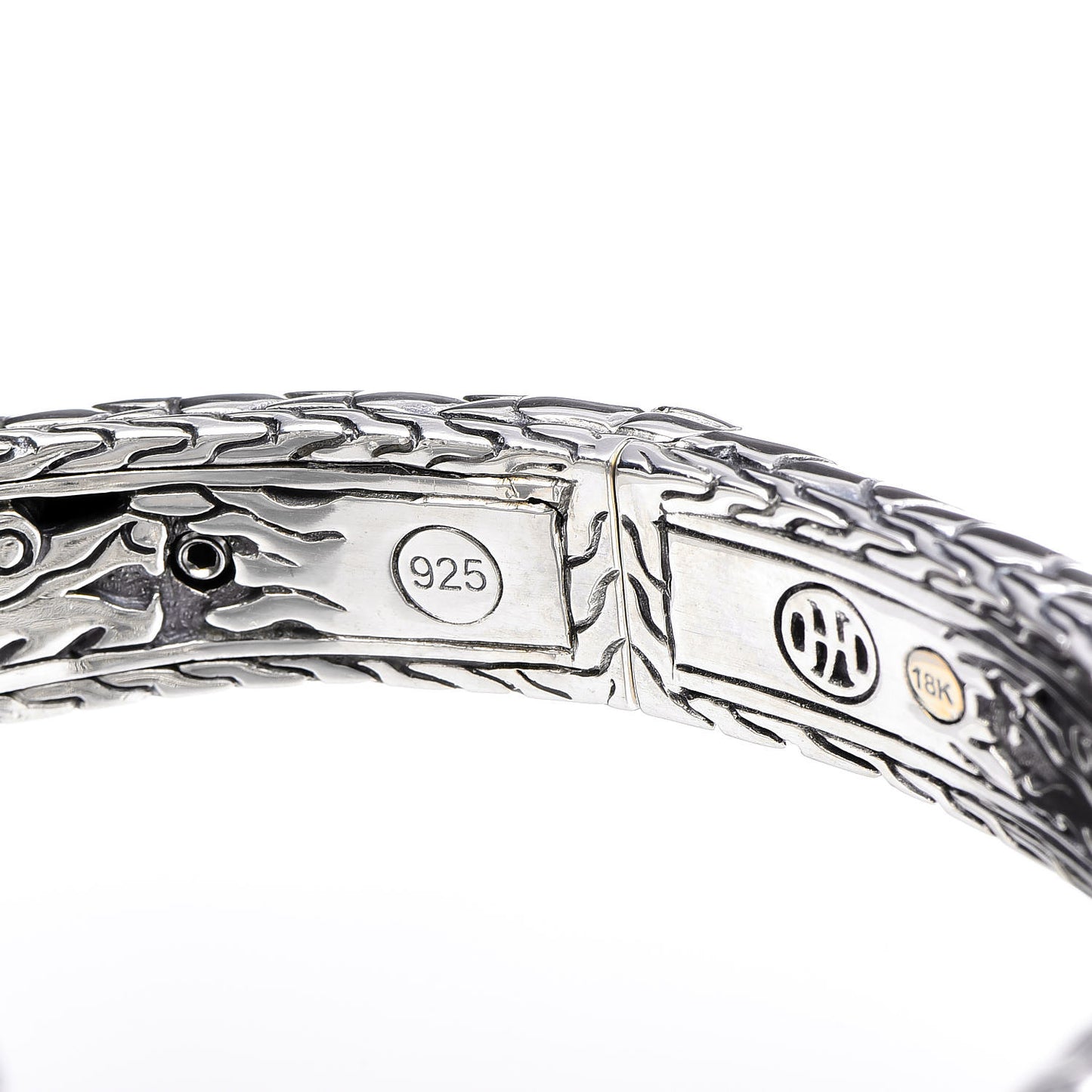 Sterling Silver 18K Yellow Gold Naga Dragon Kick Cuff Bracelet