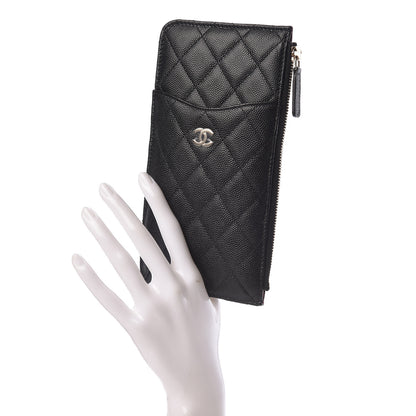 Chanel Caviar Quilted Classic Flat Wallet Pouch Black 2 of 8