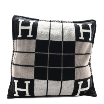 Hermes Wool Cashmere Avalon III Pillow PM Ecru Black 2 of 3