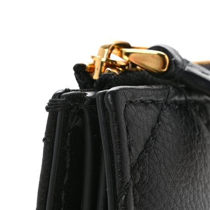 Christian Dior Grained Calfskin Supple Cannage Caro Dahlia Wallet Black 8 of 9