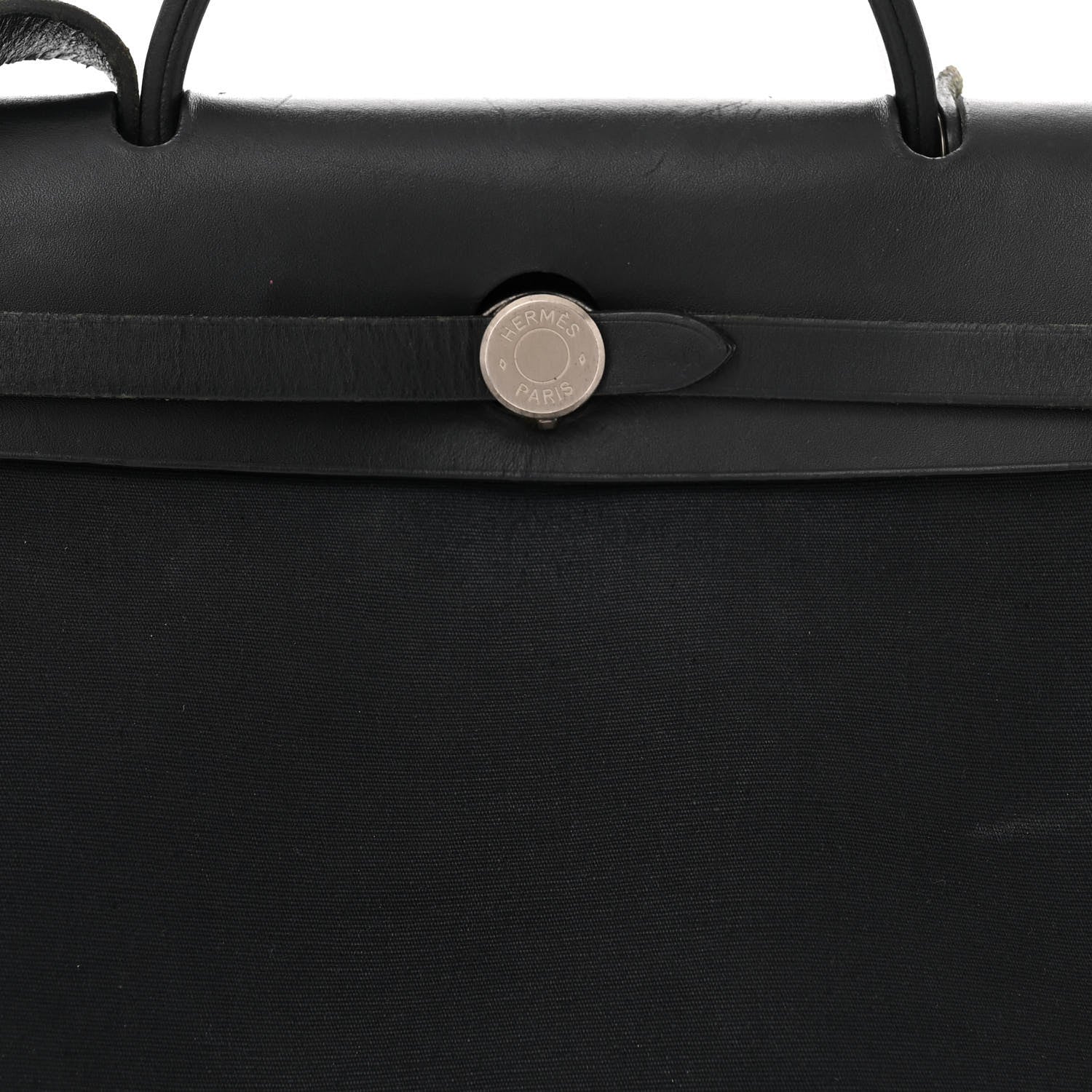 Hermes Toile Vache Calfskin Herbag 30 Black 7 of 13