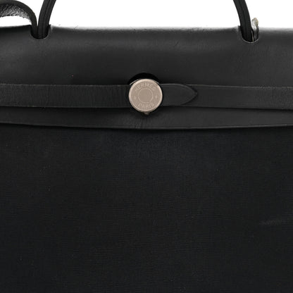 Hermes Toile Vache Calfskin Herbag 30 Black 7 of 13