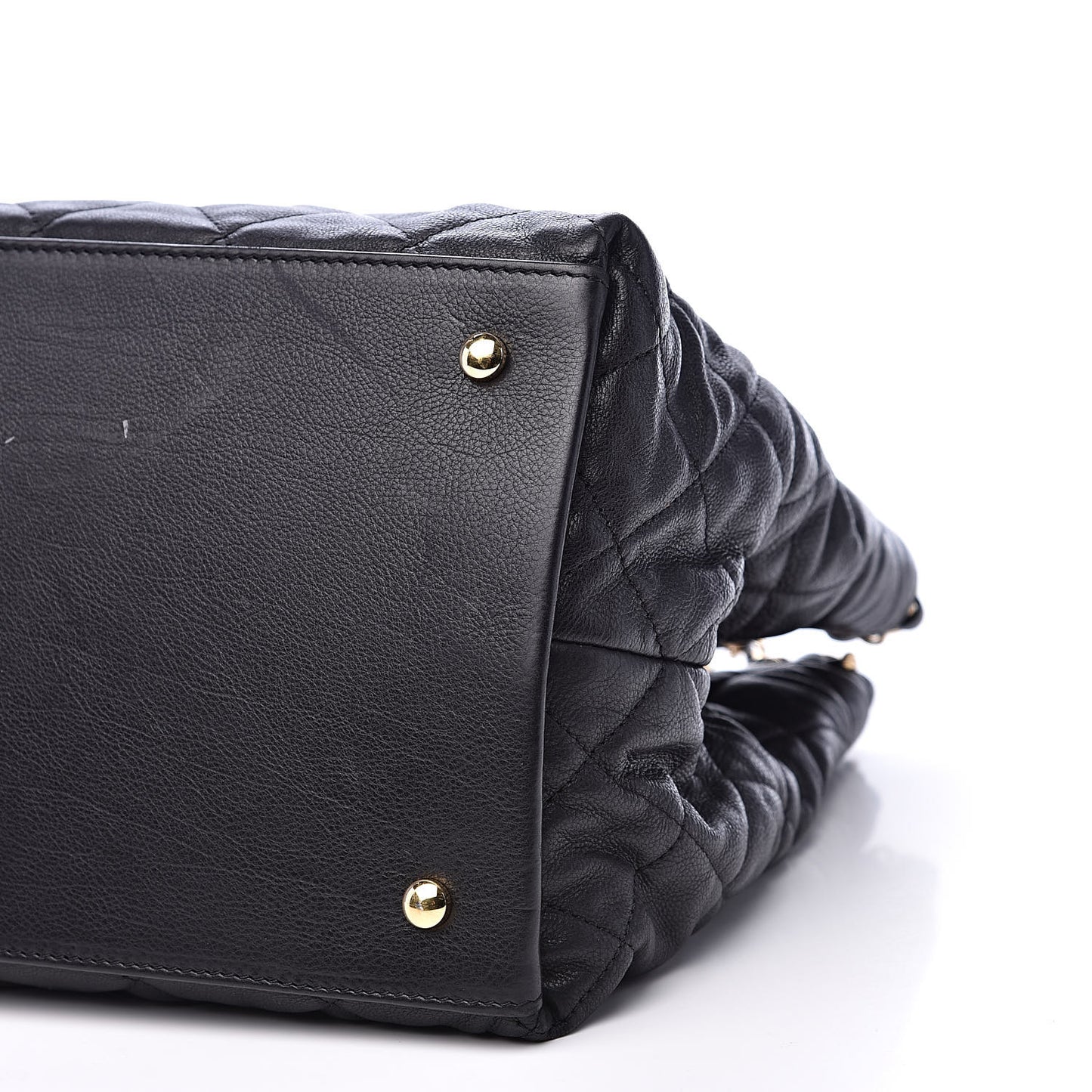 Calfskin Quilted Small Chain Me Tote Black