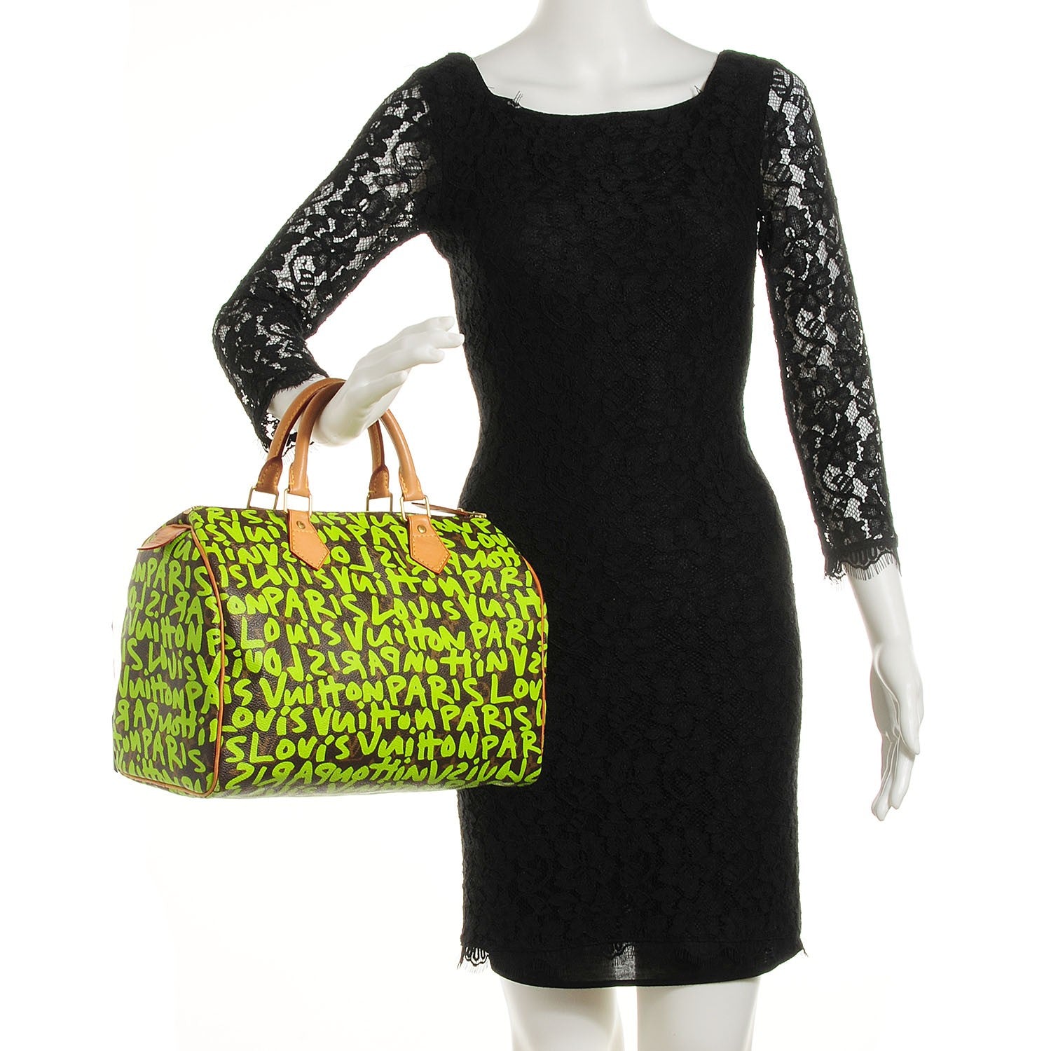 Louis Vuitton Monogram Graffiti Speedy 30 Green 2 of 7