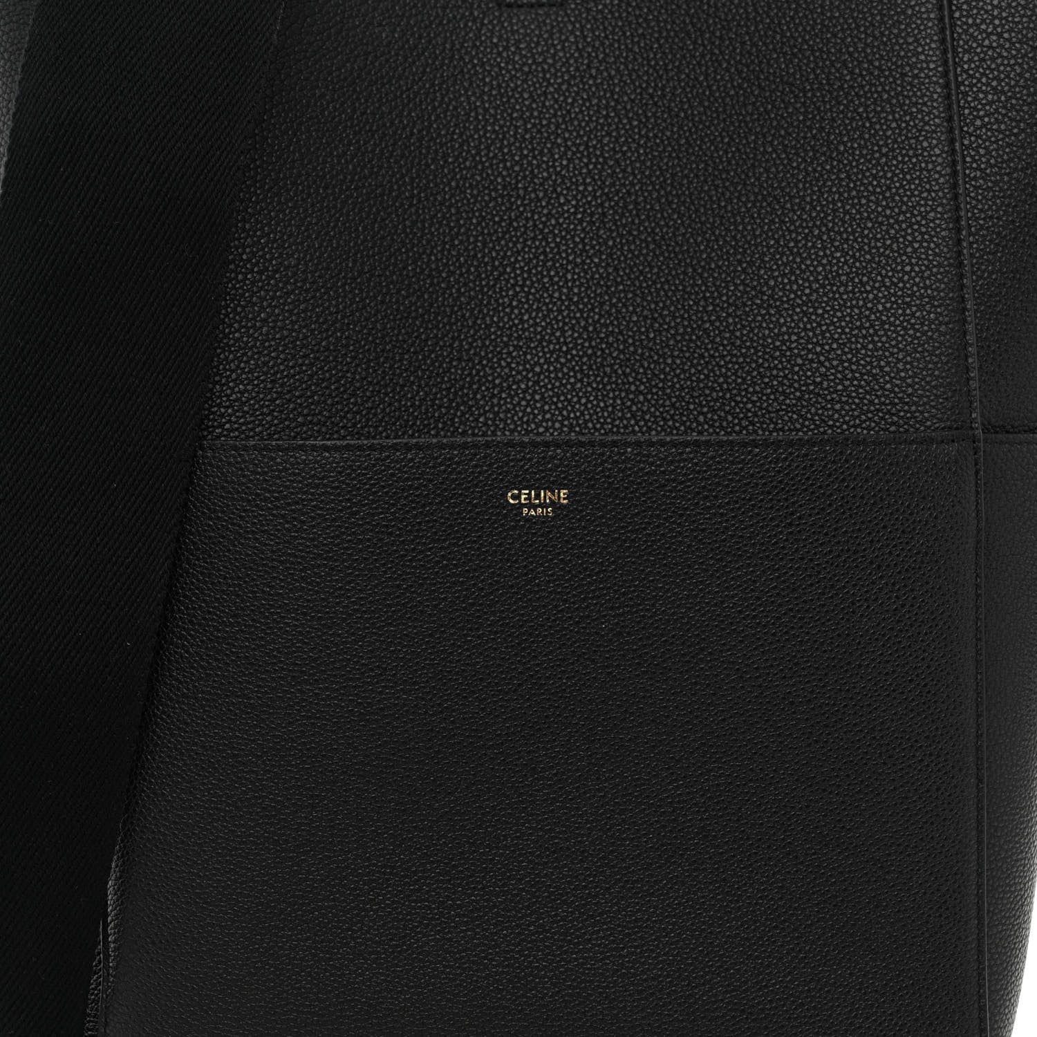 Celine Soft Grained Calfskin Sangle Bucket Bag Black 7 of 10