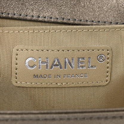 Chanel Iridescent Calfskin Quilted Strass Medium Paris Dallas Boy Flap Dark Khaki 6 of 10