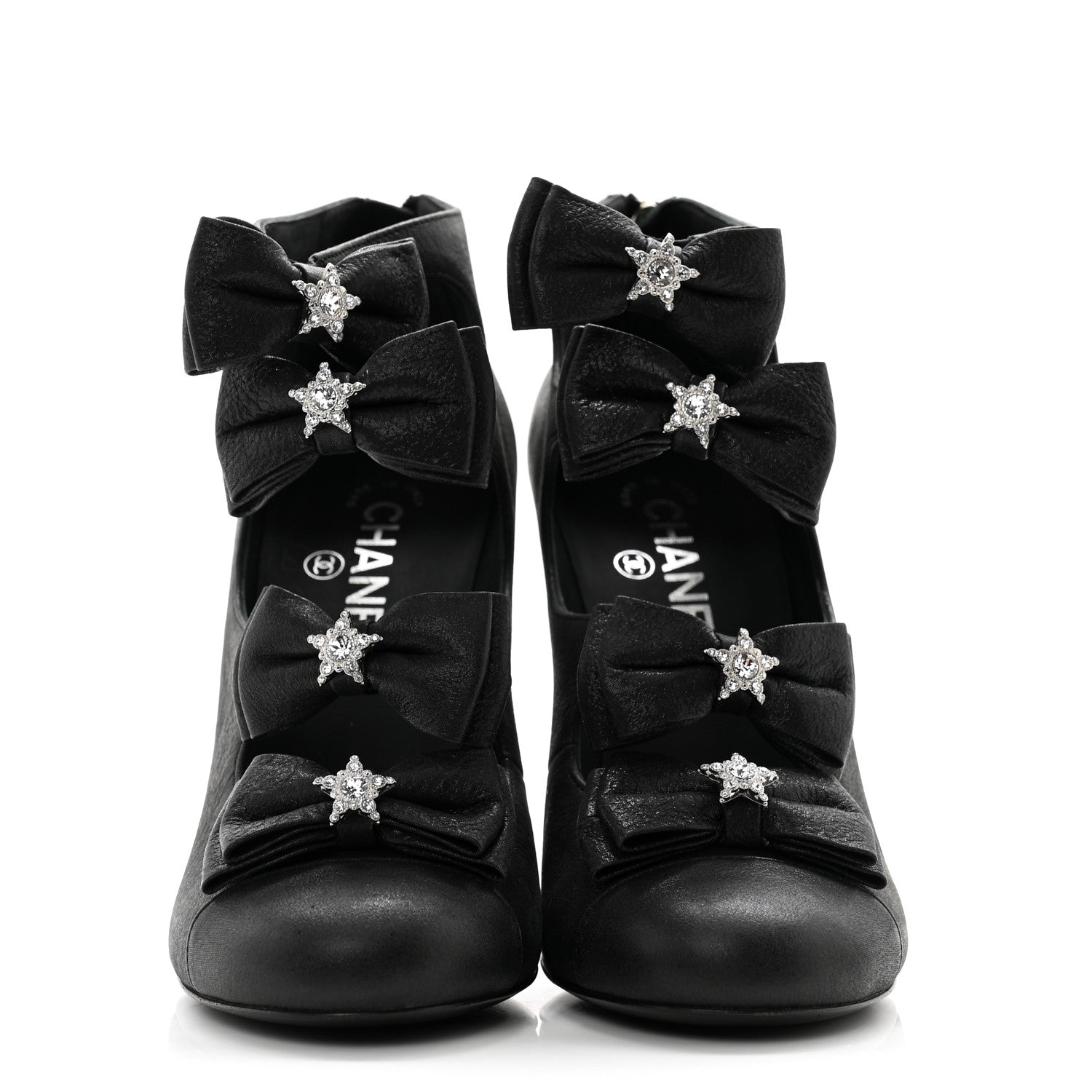 Chanel Buffalo Glitter Crystal Star Pumps 39 Black 2 of 12