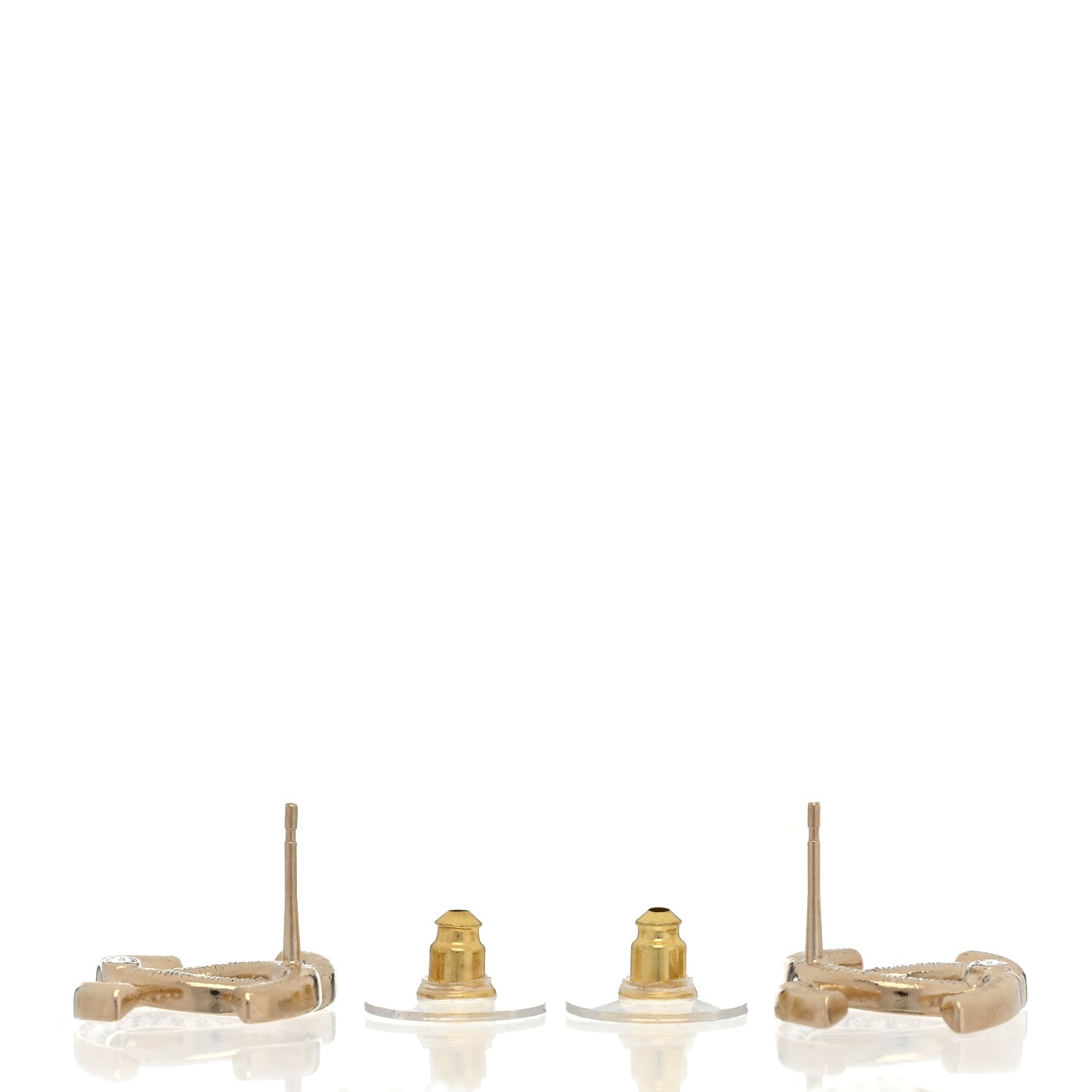 Crystal Large CC Earrings Gold