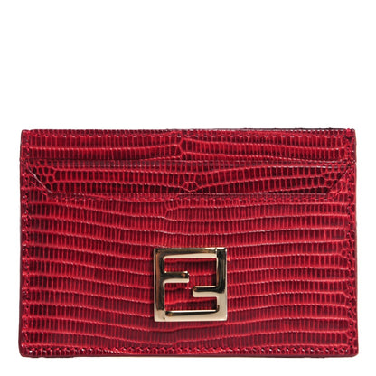 Fendi Lizard Card Holder Red 1 of 9