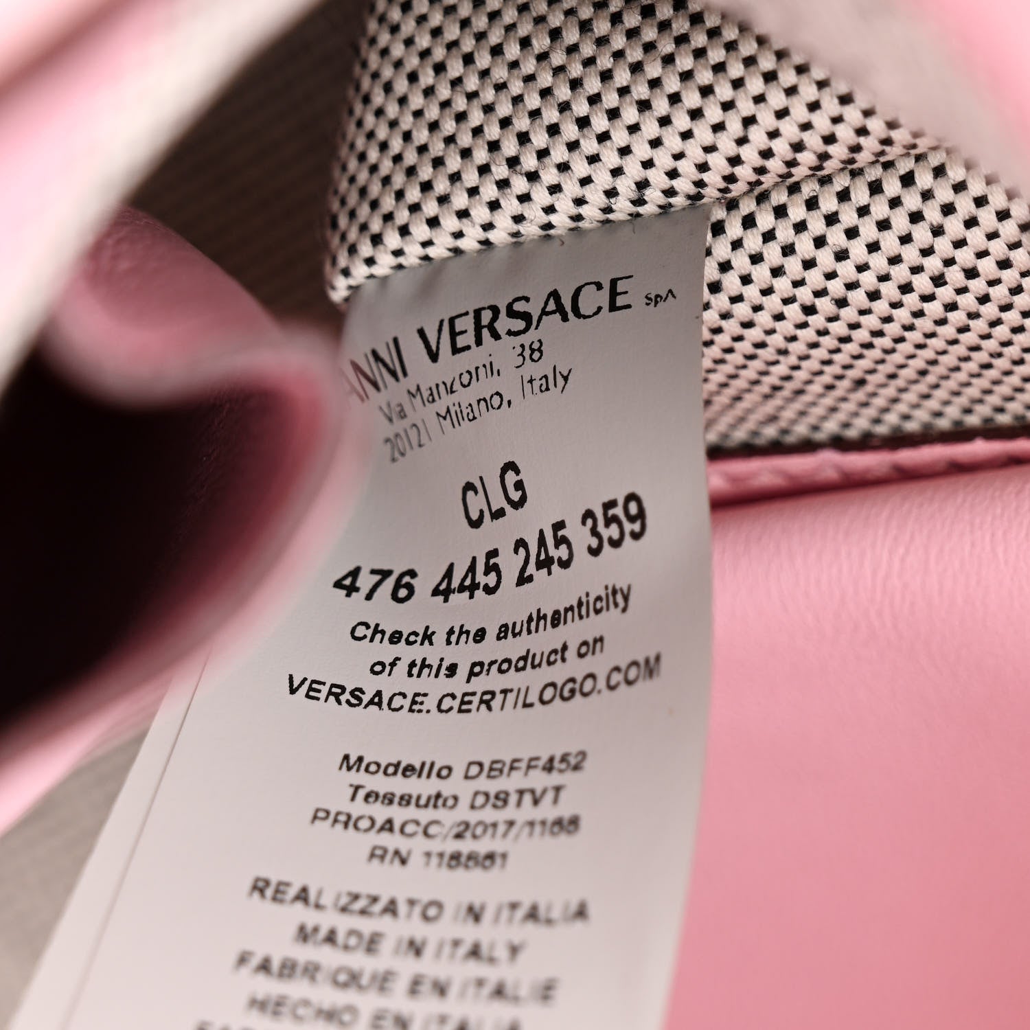 Versace Calfskin Medium Palazzo Empire Bag Pink 7 of 13