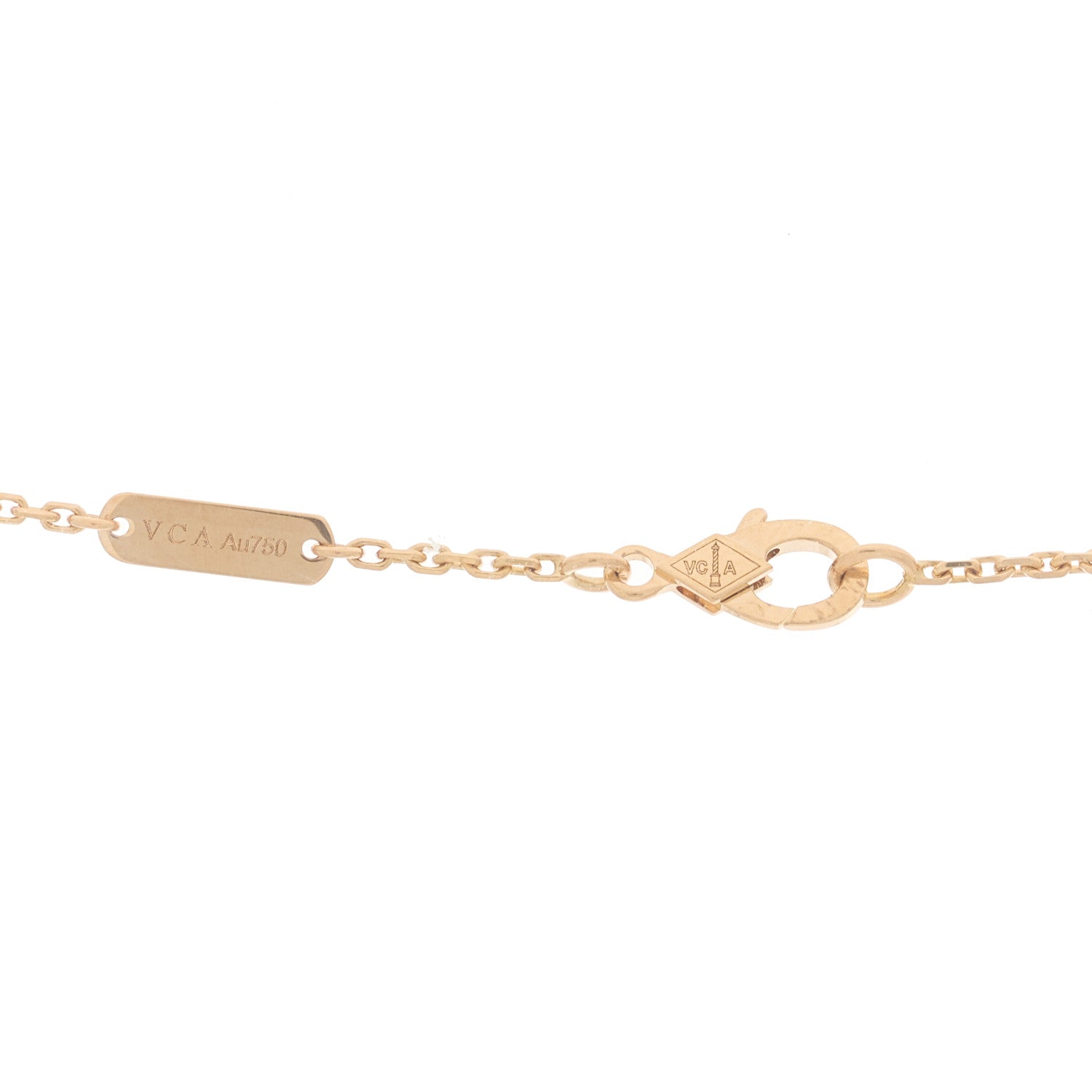 Van Cleef & Arpels 18K Rose Gold Diamond Bulls Eye Vintage Alhambra Pendant Necklace 3 of 5