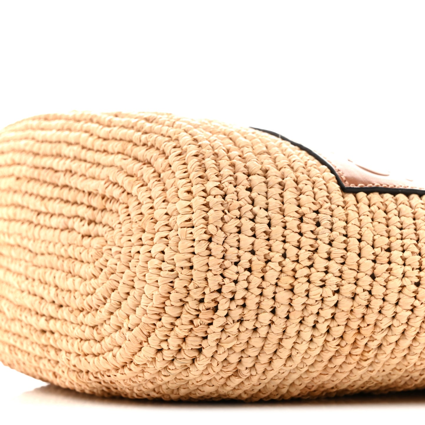 Calfskin Raffia Paulas Ibiza Pochette Bag Natural Tan