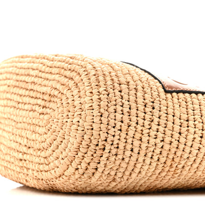 Loewe Calfskin Raffia Paulas Ibiza Pochette Bag Natural Tan 10 of 10