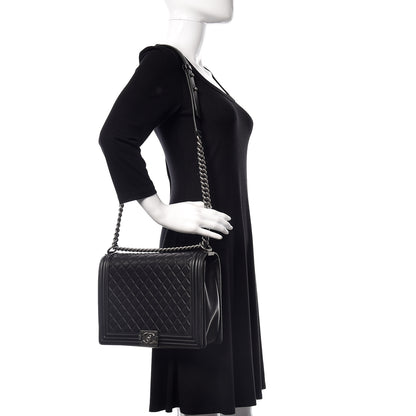 Chanel Lambskin Quilted Large Boy Flap Black 2 of 13