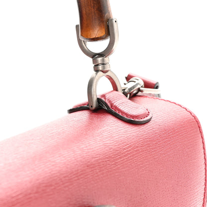 Gucci Shangai Calfskin Small Classic Bamboo Top Handle Bag Romantic Cerise 16 of 16
