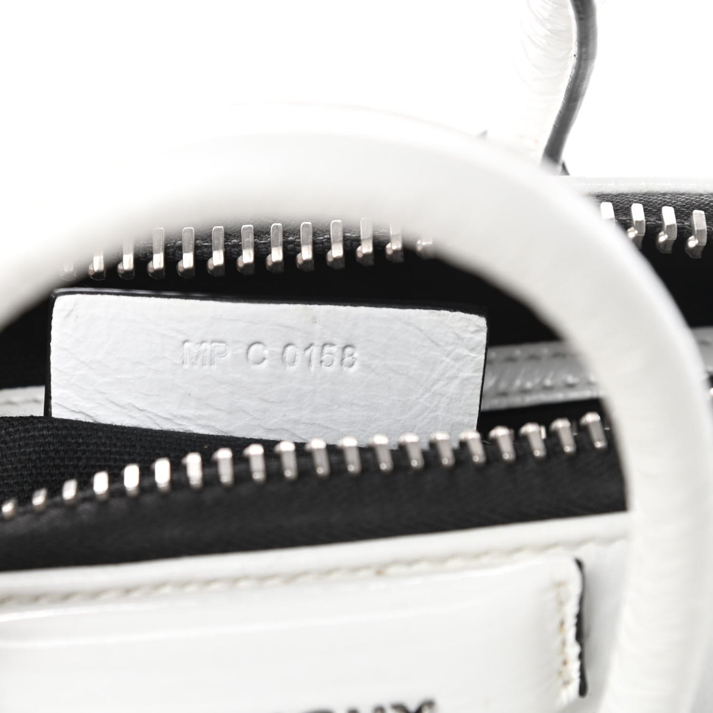 Crinkled Patent Calfskin Mini Antigona White