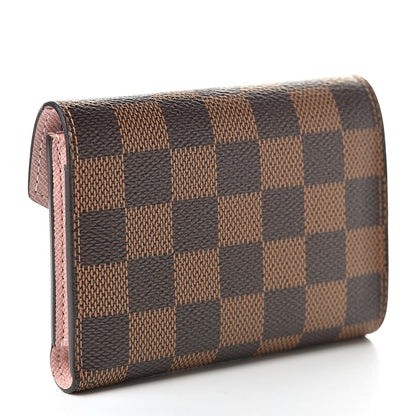 Louis Vuitton Damier Ebene Victorine Wallet Rose Ballerine 3 of 9