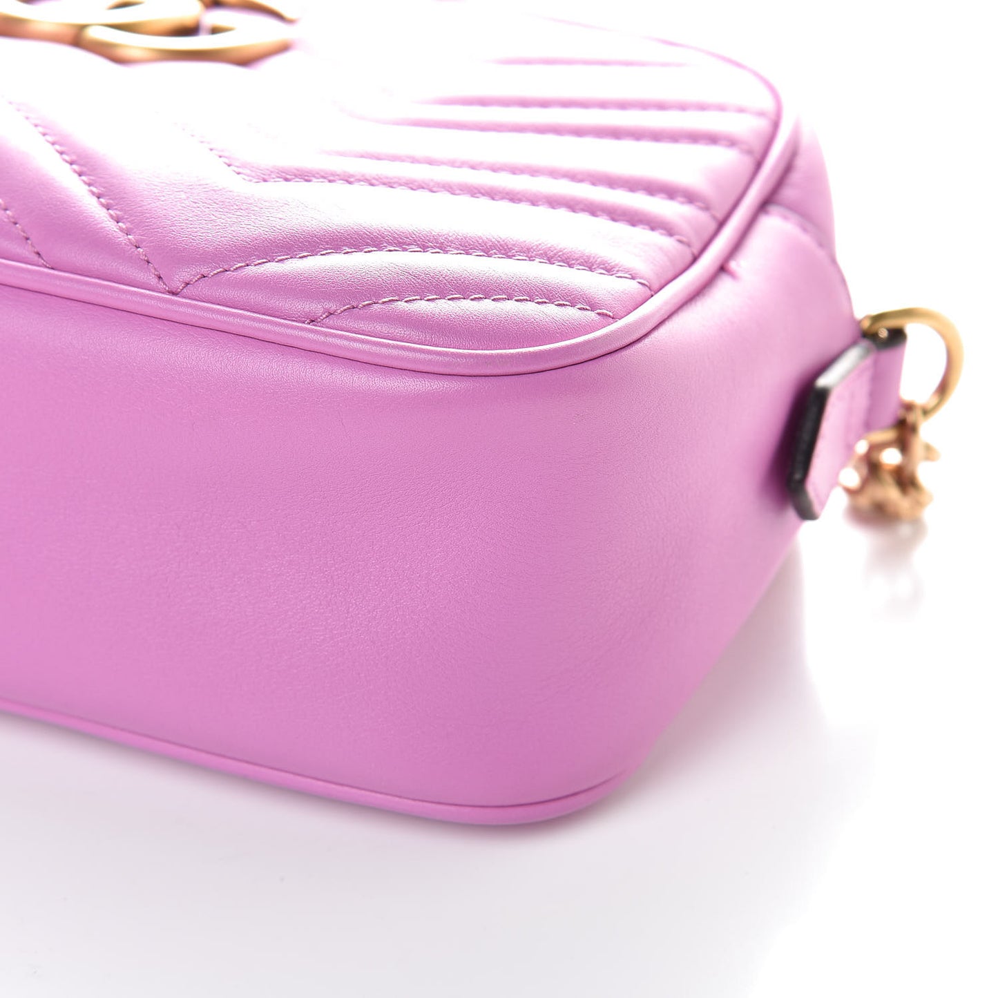 Calfskin Matelasse Small GG Marmont Chain Shoulder Bag Candy Mousse