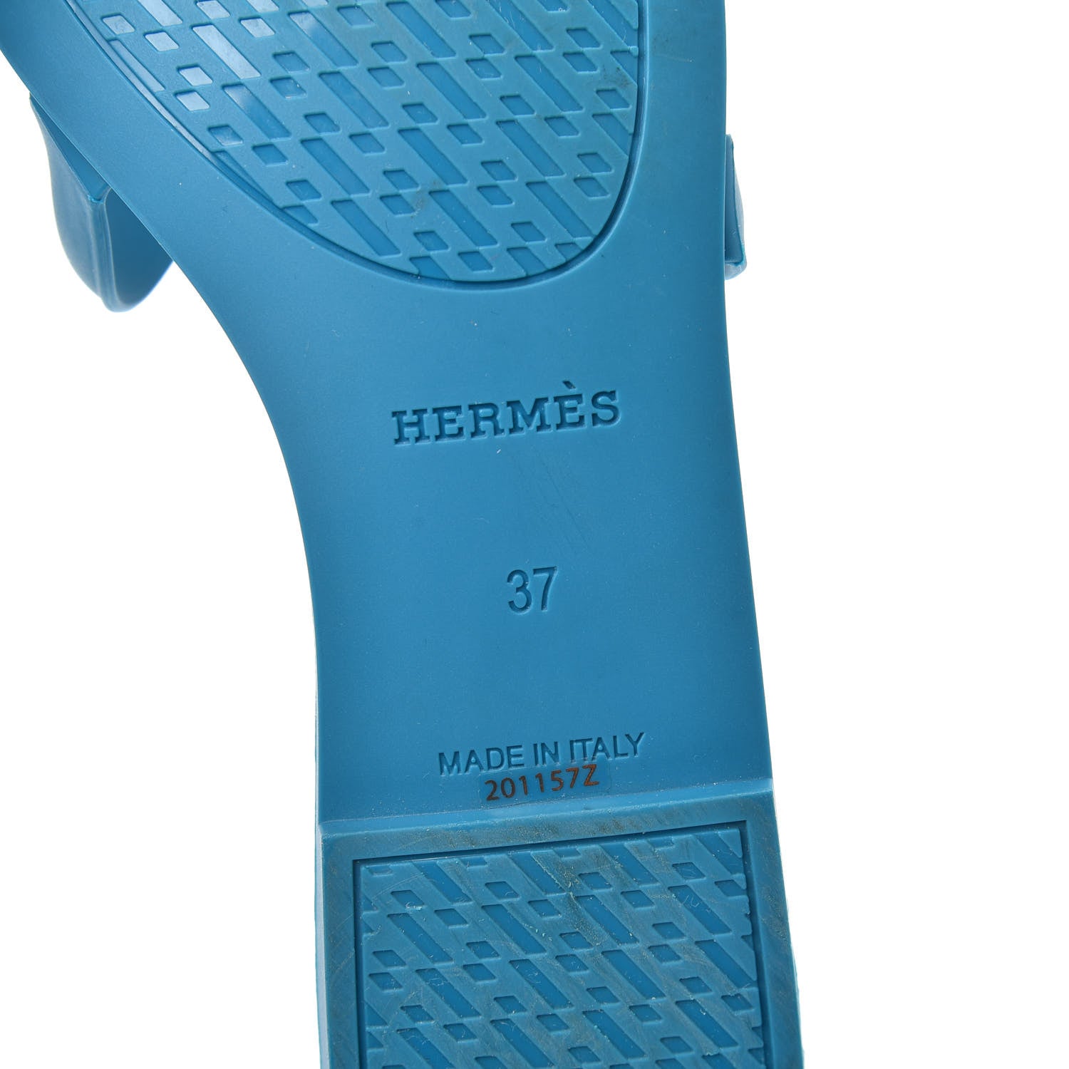 Hermes Rubber Aloha Sandals 37 Bleu Vif 6 of 7