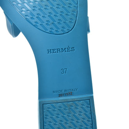 Hermes Rubber Aloha Sandals 37 Bleu Vif 6 of 7