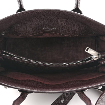 Saint Laurent Grained Calfskin Baby Supple Sac De Jour Bordeaux 5 of 9