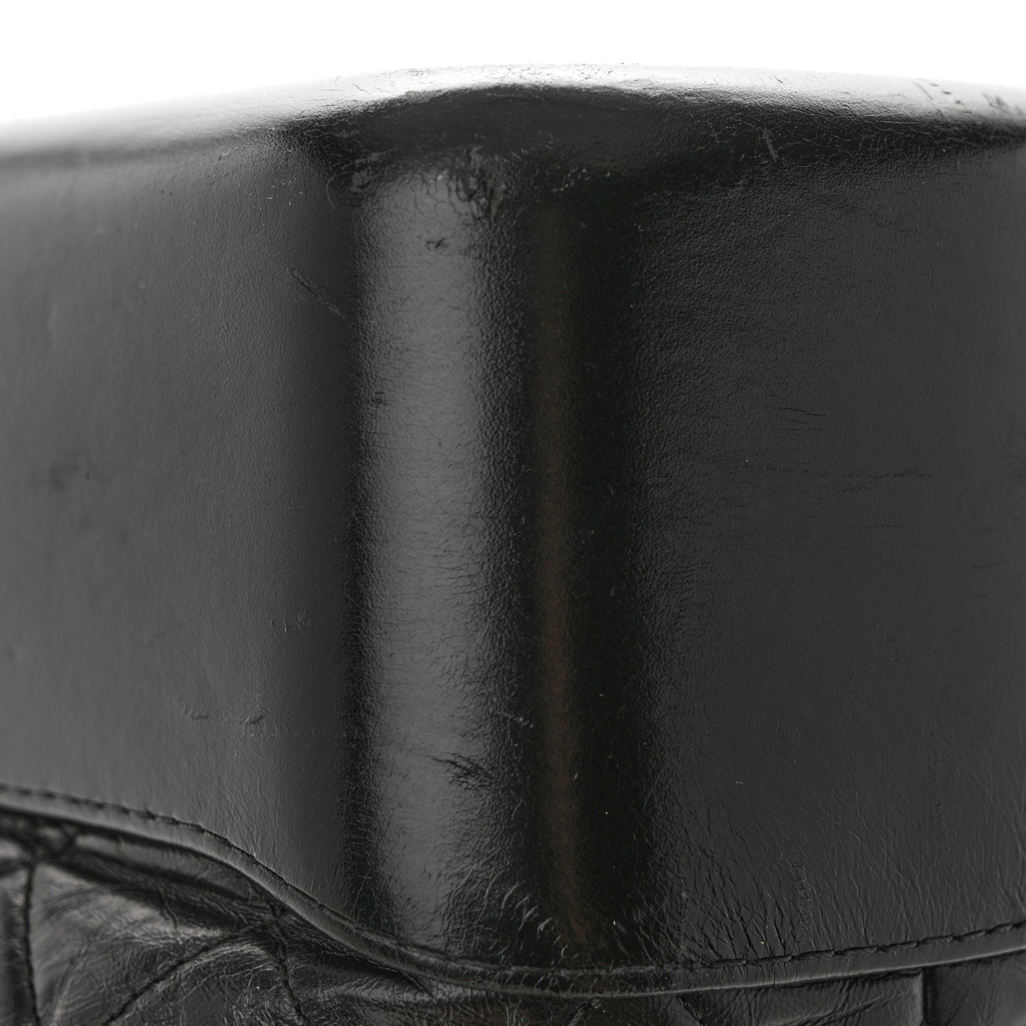 Aged Calfskin Quilted Large Gabrielle Hobo Black