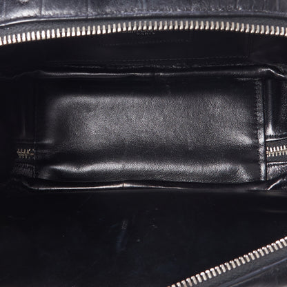 Saint Laurent Calfskin Crocodile Embossed Monogram Lunch Box Bag Black 6 of 8