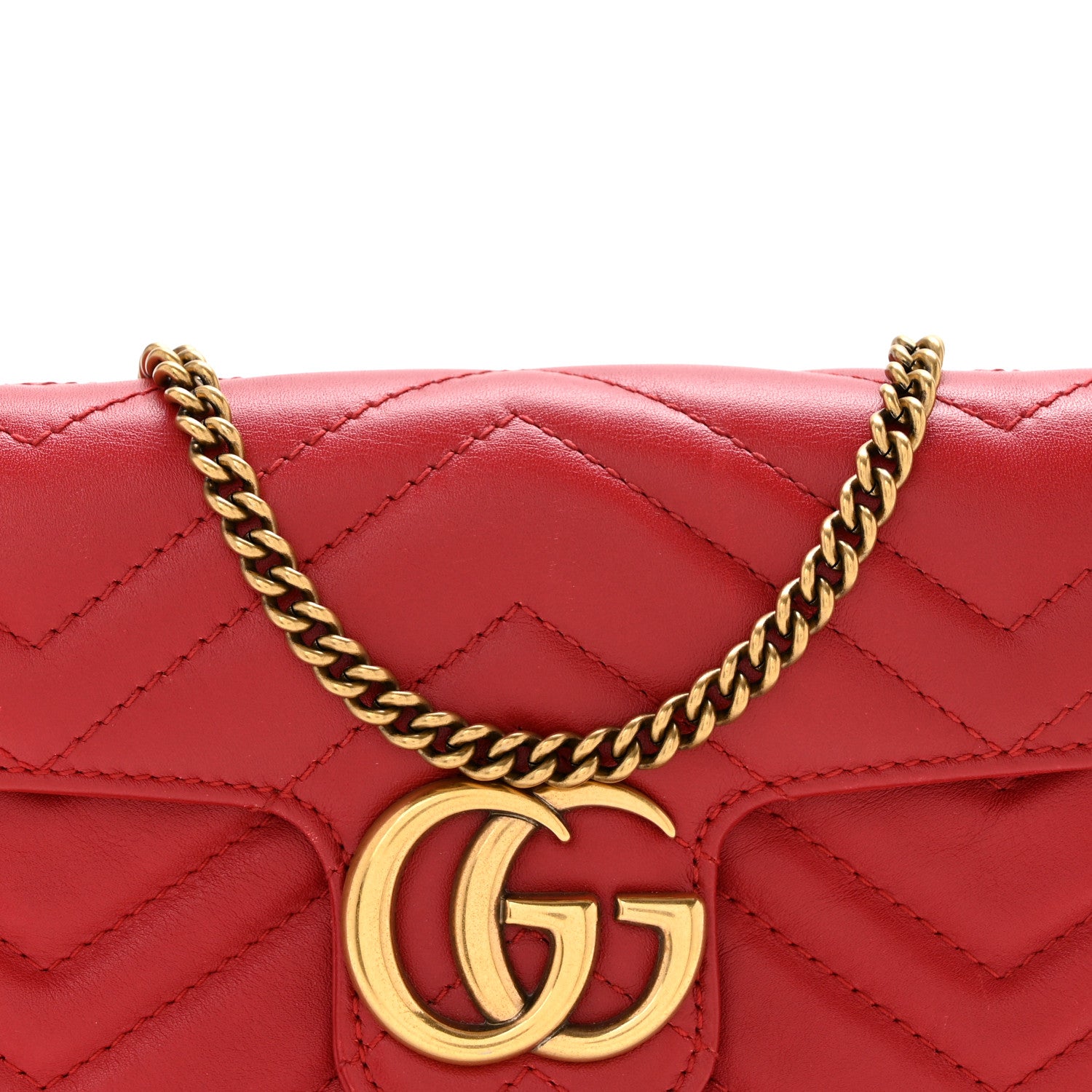 Gucci Calfskin Matelasse Super Mini GG Marmont Shoulder Bag