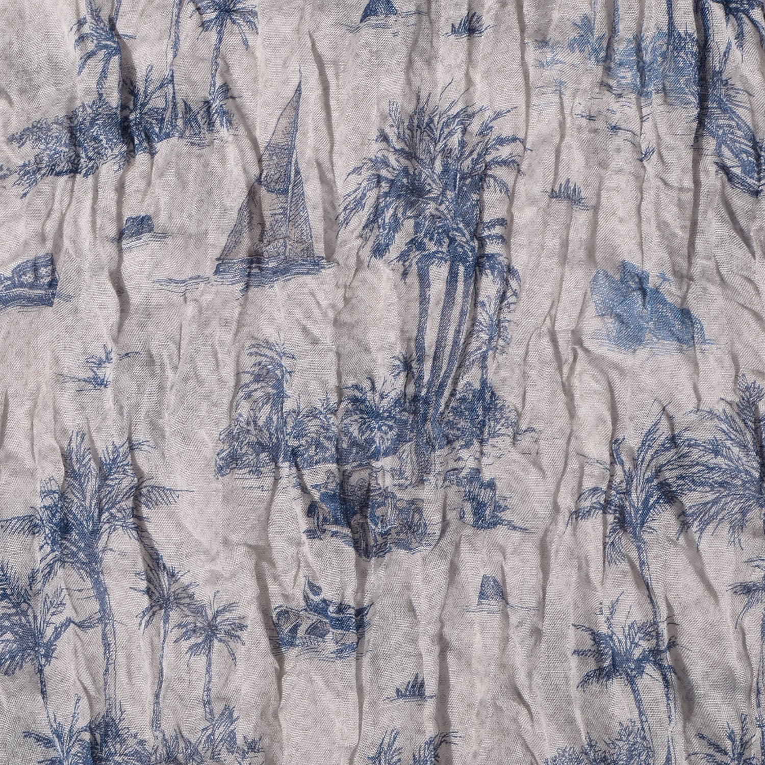 Louis Vuitton Cotton Linen Toile Etole De Louis Pareo Blue 4 of 7