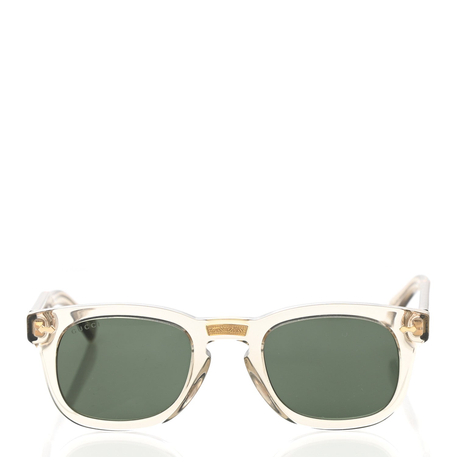 Gucci Acetate Square Frame Opulent Luxury GG0182S Sunglasses Grey Transparent 2 of 8
