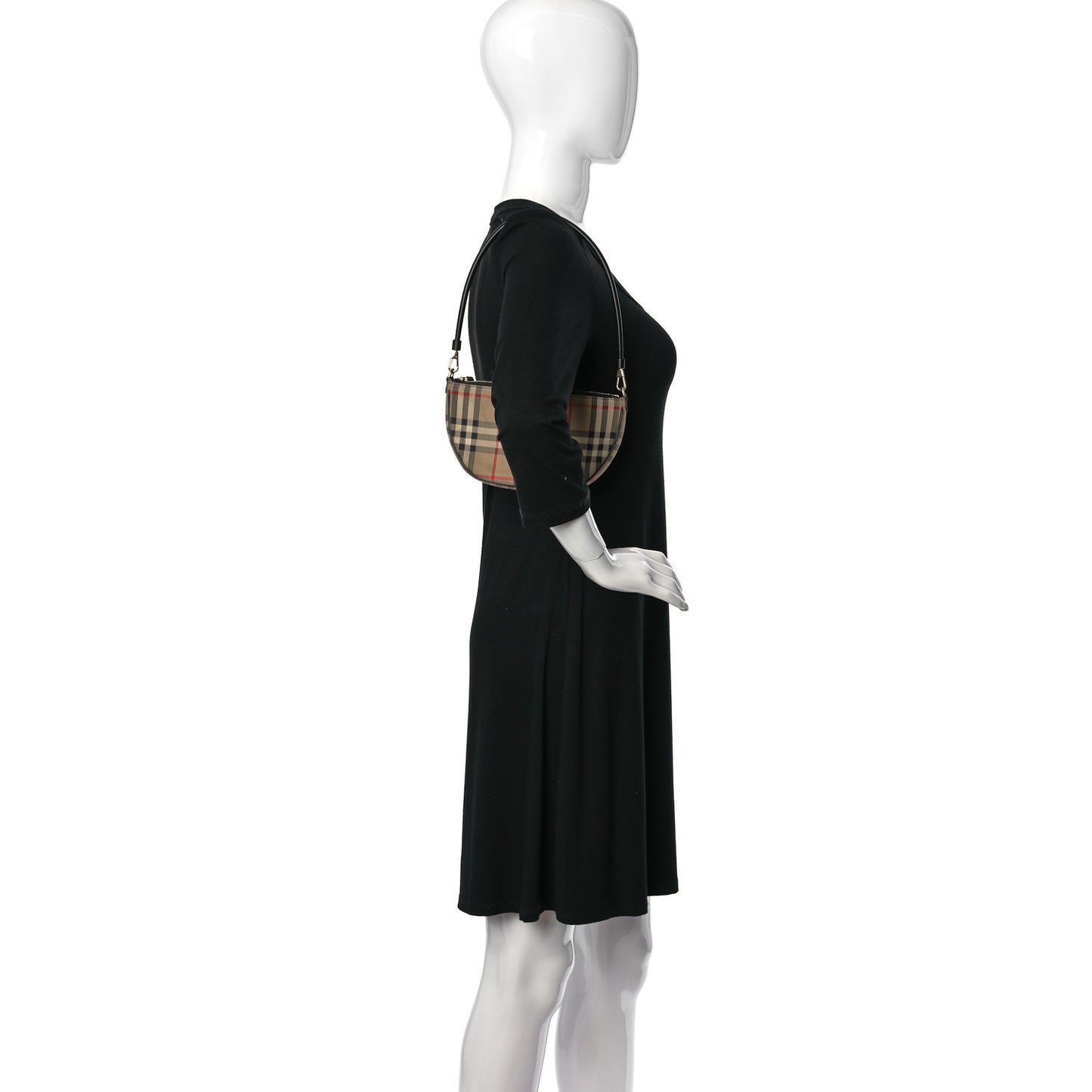 Vintage Check Calfskin Olympia Slim Pouch Archive Beige