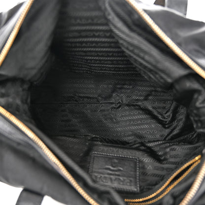 Prada Nylon Animalier Boston Bag Black 5 of 10