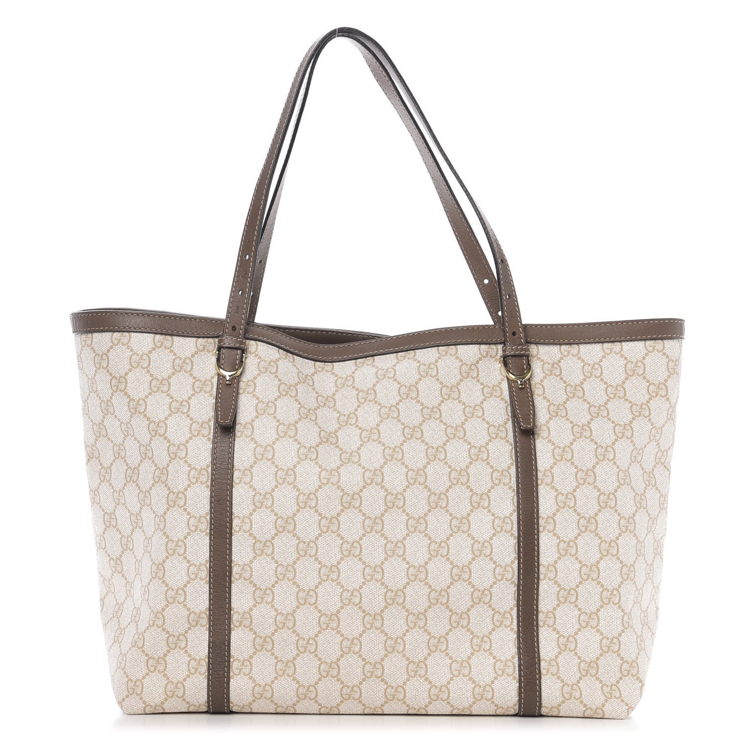 Gucci GG Supreme Monogram Calfskin Medium Nice Tote New Mystic White Beige Brown 1 of 10