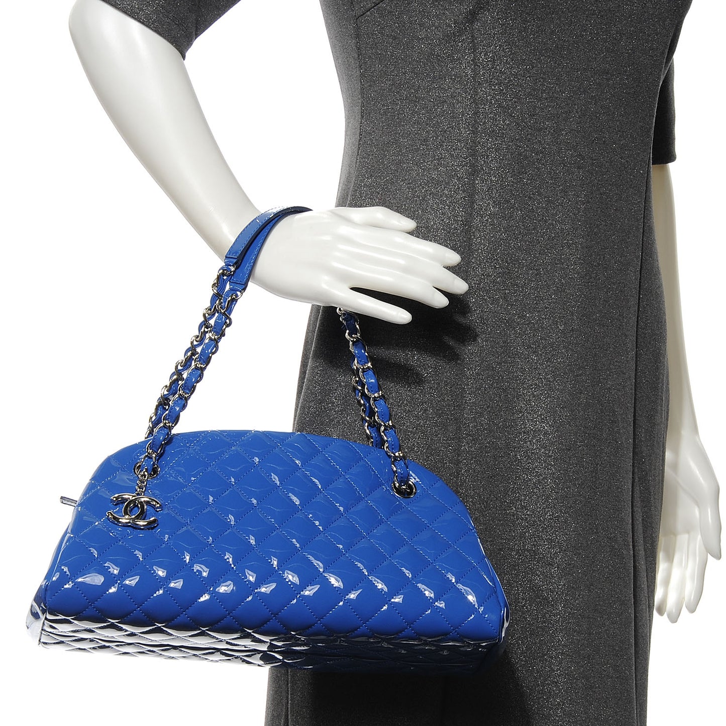 Patent Quilted Medium Just Mademoiselle Blue