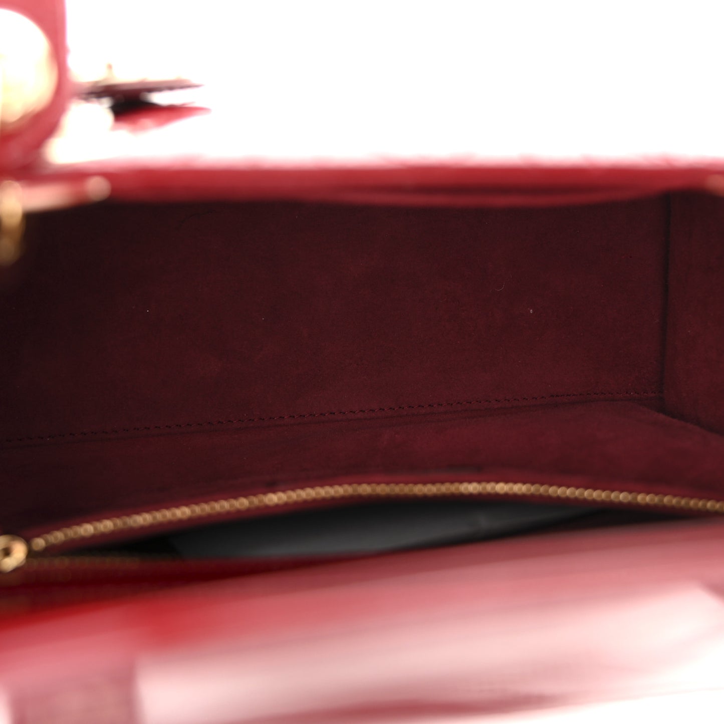 Patent Cannage Medium Lady Dior Red