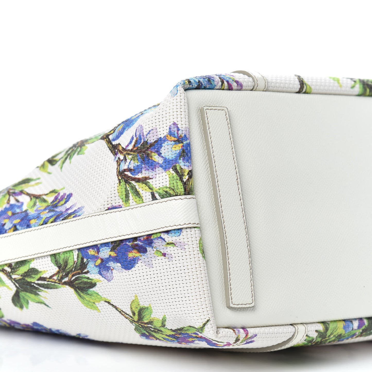Woven Canvas Floral Print Small Escape Tote White Multicolor