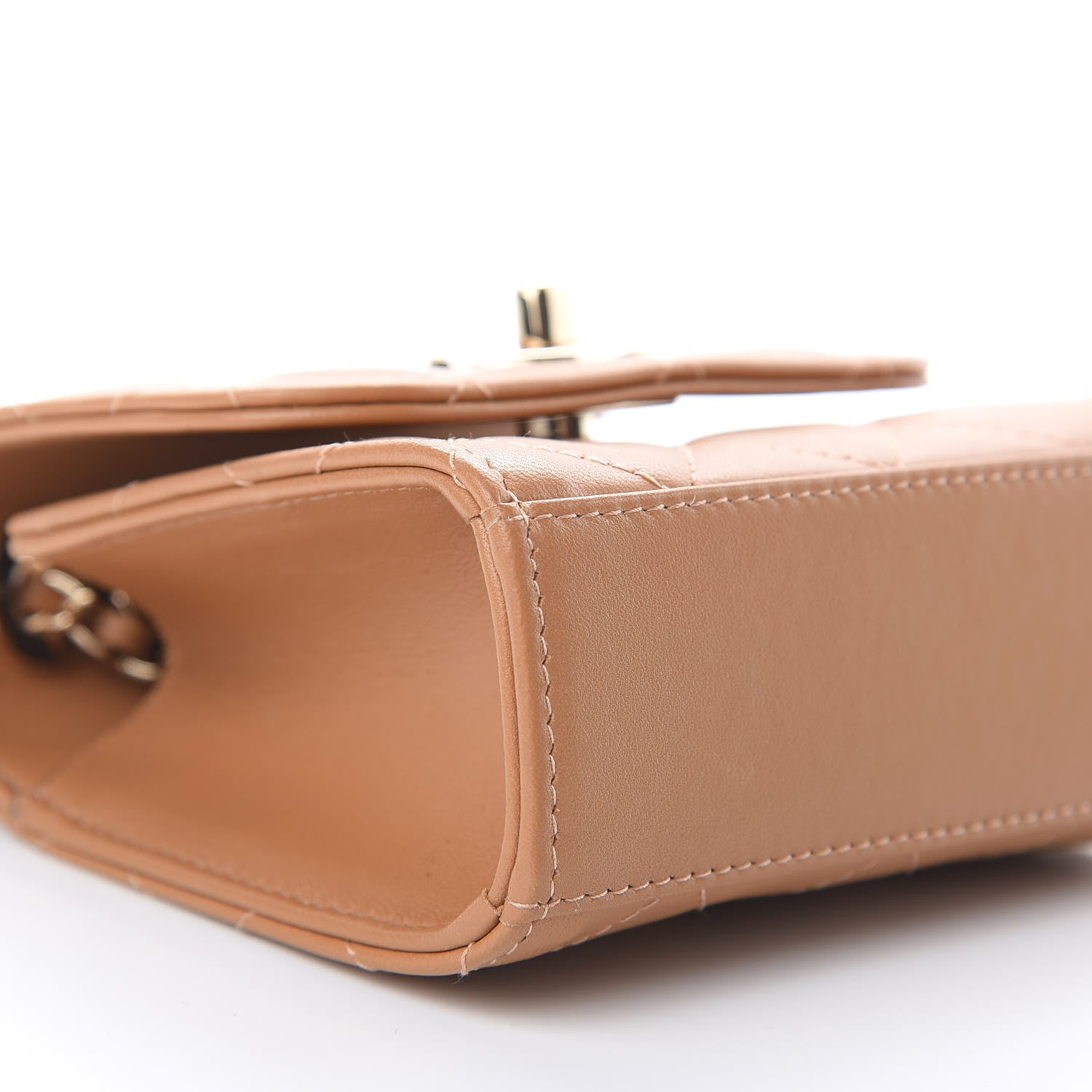 Chanel Lambskin Quilted Mini Trendy CC Chain Wallet Light Brown 8 of 10