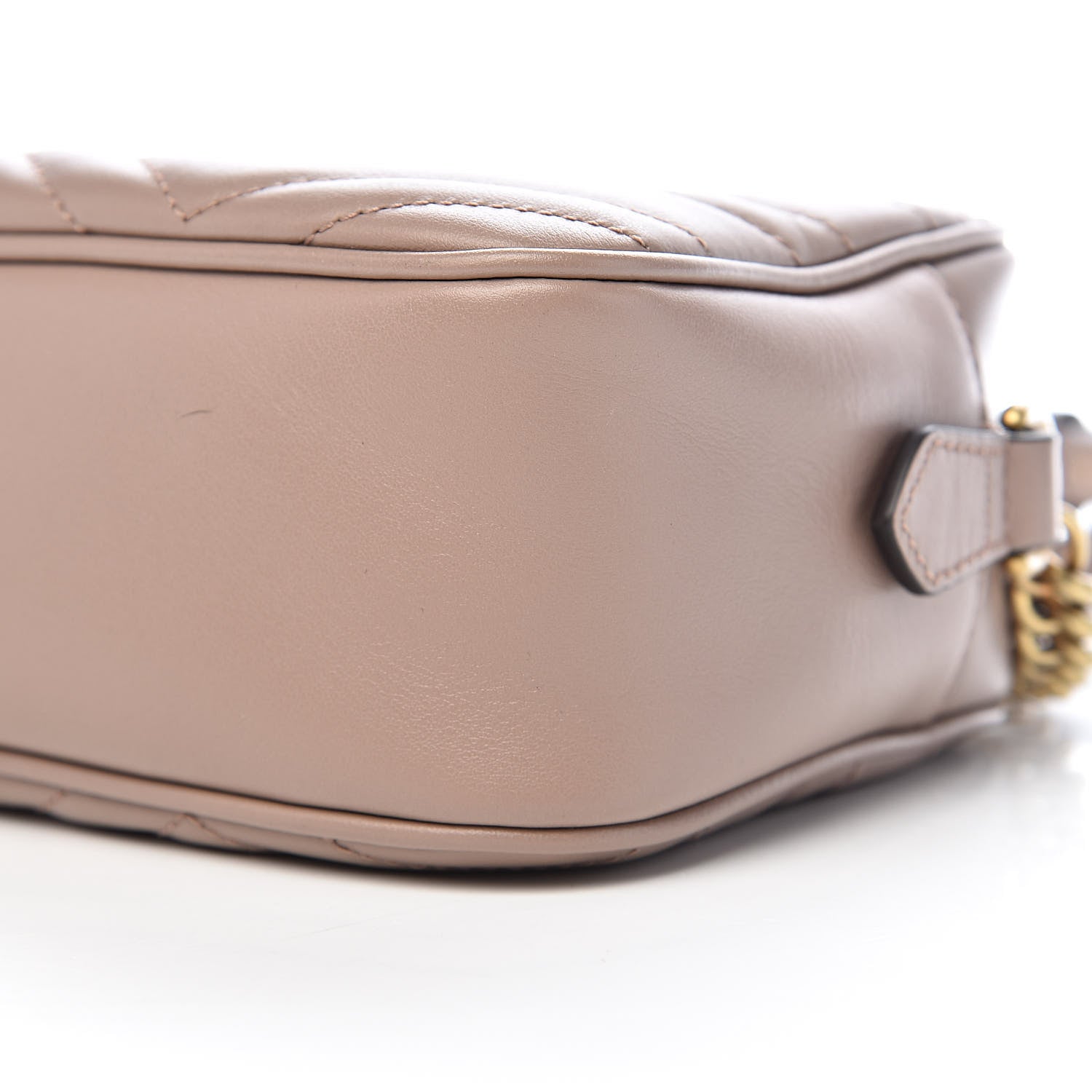 Gucci Calfskin Matelasse Small GG Marmont Chain Shoulder Bag Porcelain Rose 10 of 11