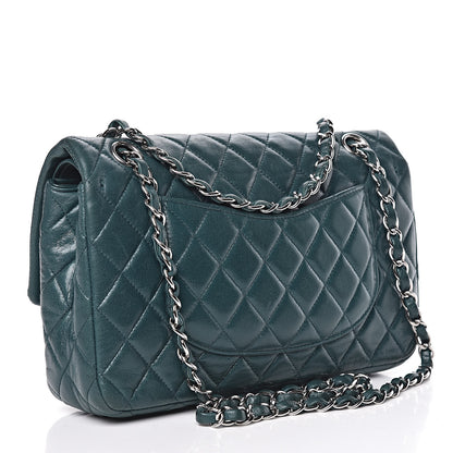 Chanel Lambskin Quilted Medium Double Flap Dark Green 3 of 16
