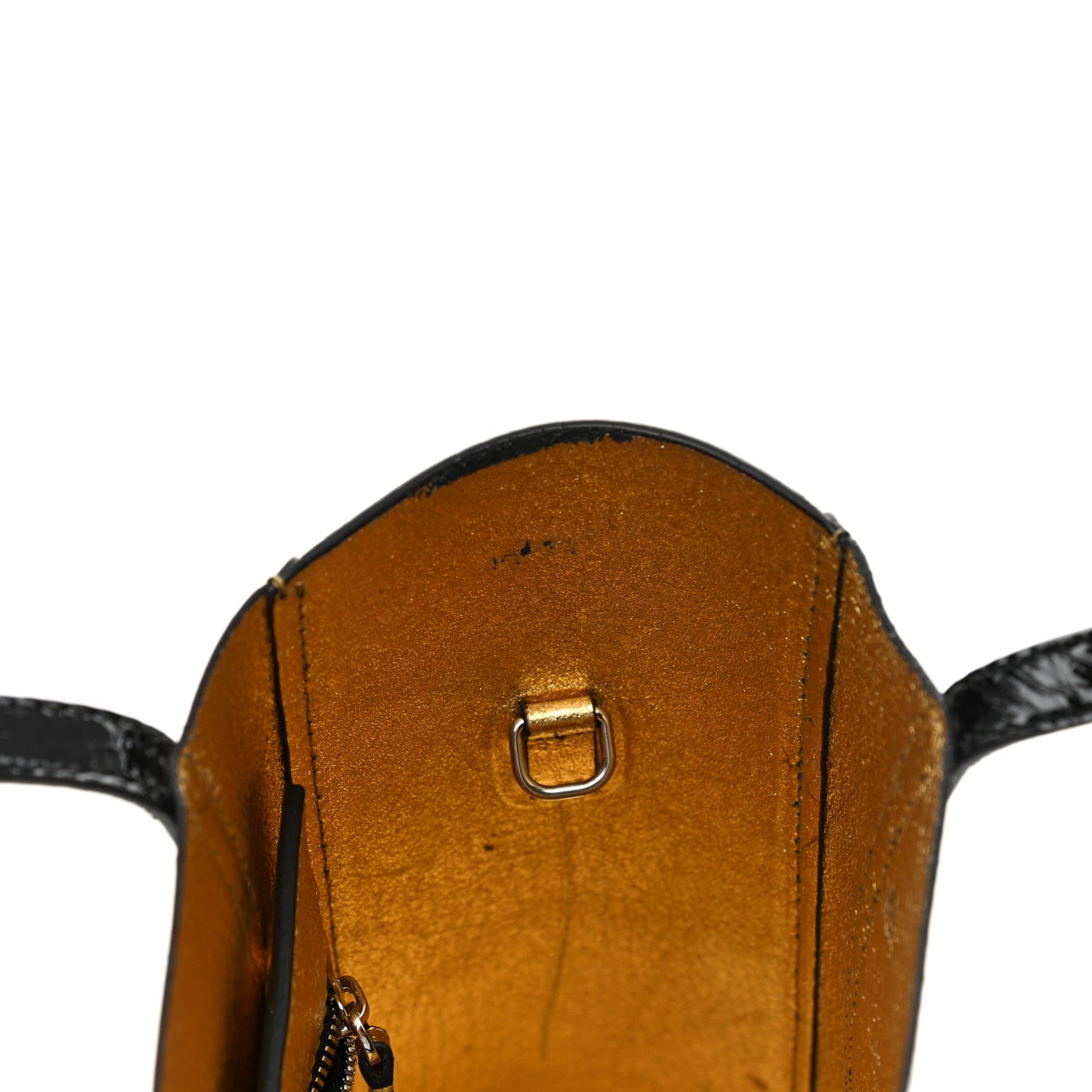 Textured Patent Calfskin XXS Everyday Tote Black