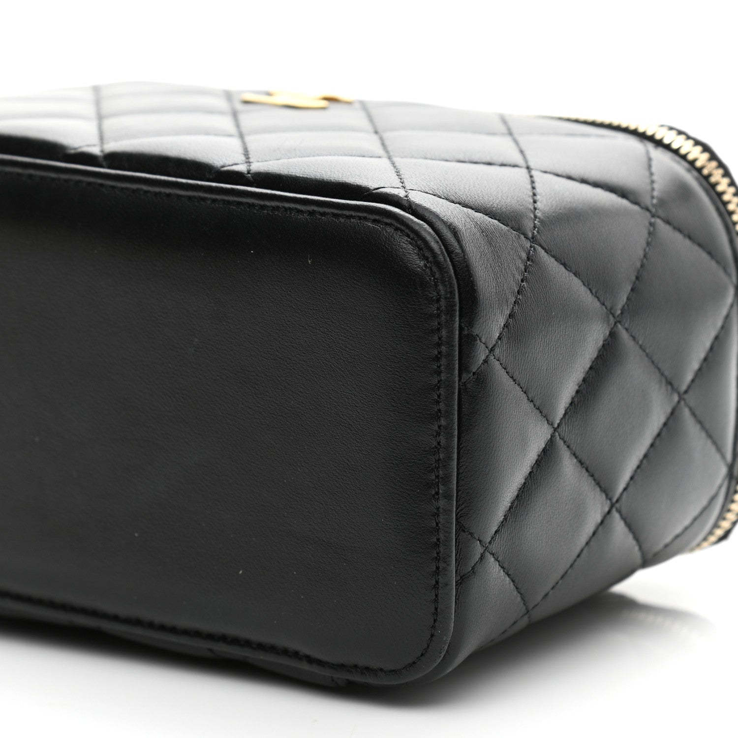 Chanel Lambskin Quilted Small Top Handle Vanity Case With Chain Black 10 of 11