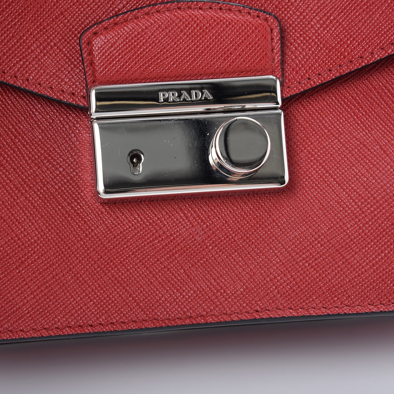 Prada Saffiano Lux Mini Sound Top Handle Crossbody Bag Fuoco 8 of 8