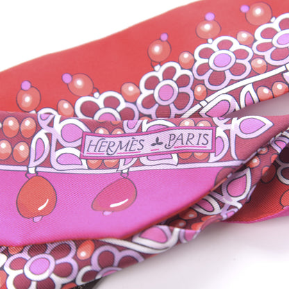 Hermes Silk Parures Des Maharajas Twilly Fuchsia Parme Rouge 3 of 4