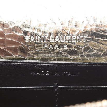 Saint Laurent Metallic Crackled Calfskin Kate Monogram Tassel Chain Wallet Gold 6 of 9