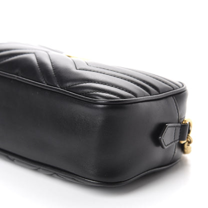 Gucci Calfskin Matelasse Small GG Marmont Chain Shoulder Bag Black 7 of 10