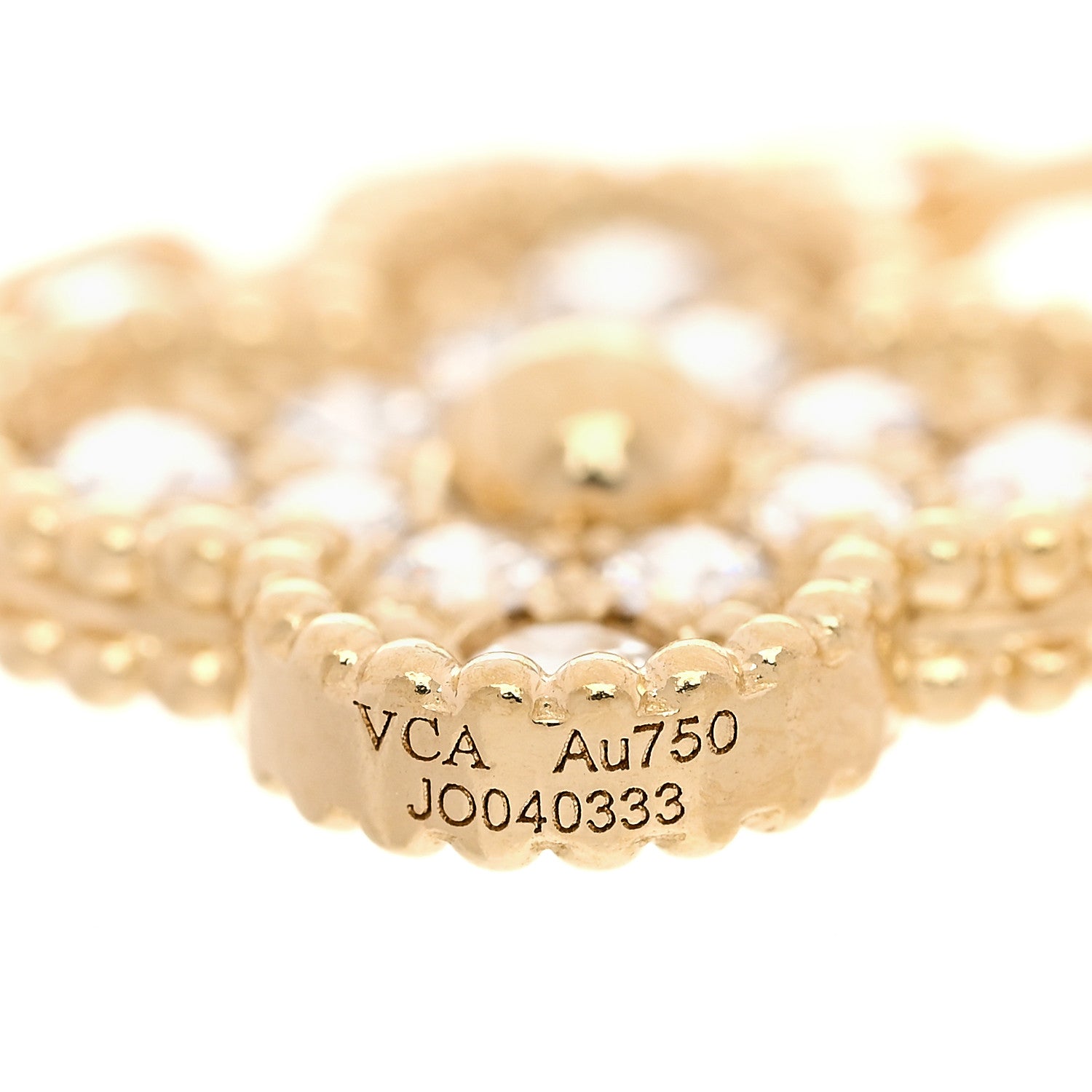 Van Cleef & Arpels 18K Yellow Gold Diamond 5 Motifs Vintage Alhambra Bracelet 6 of 7