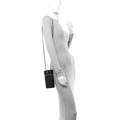 Chanel Caviar Quilted Phone Holder With Chain Black 2 of 11