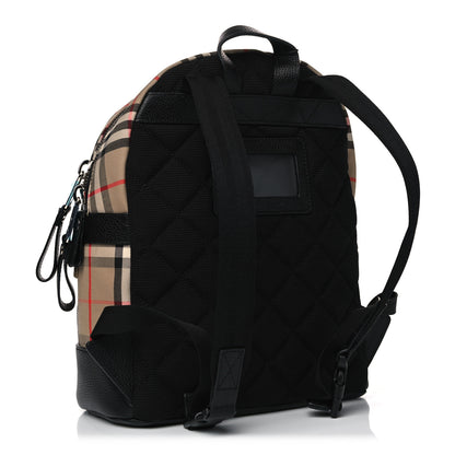 Burberry House Check Canvas Calfskin Small Nico Backpack Archive Beige 2 of 13