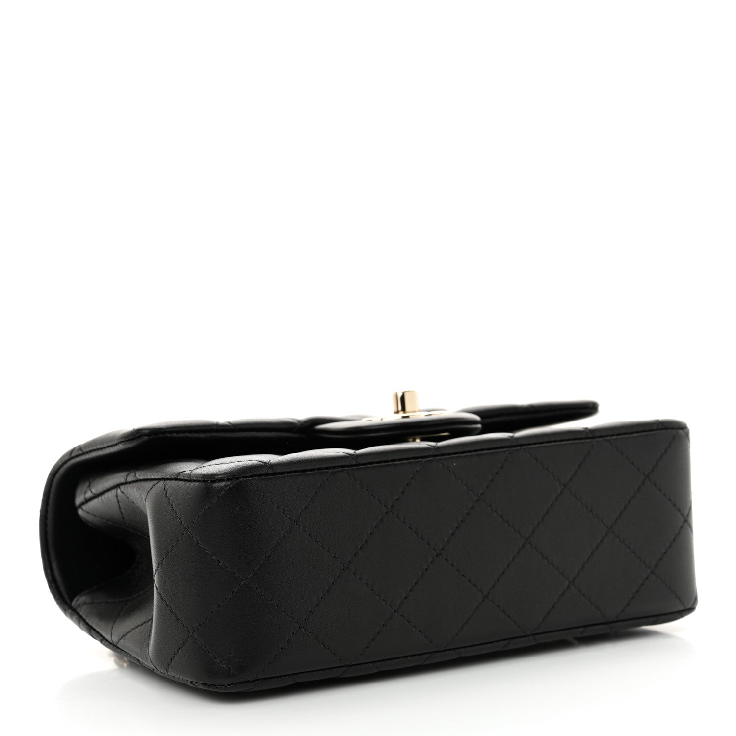 Chanel Lambskin Quilted Mini Top Handle Rectangular Flap Black 4 of 11